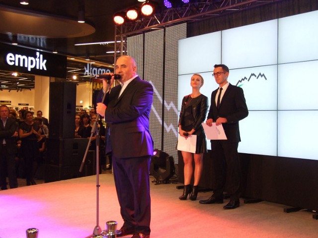 Prezes CD Locum Stanisław Kosoń podczas otwarcia dla vip-ów galerii handlowej Trzy Korony w październiku ubiegłego roku