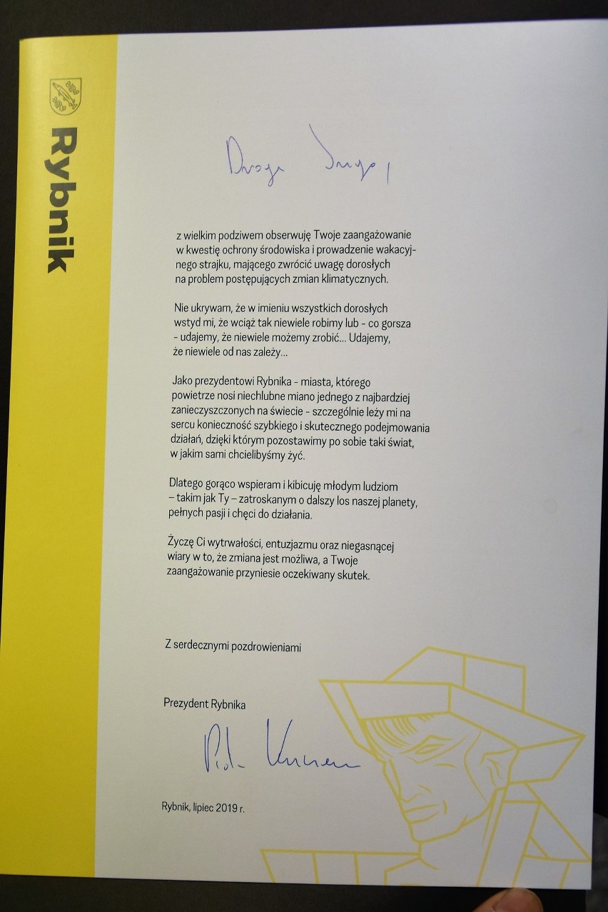 Prezydent Kuczera przekazał list dla Ingi, która protestuje...