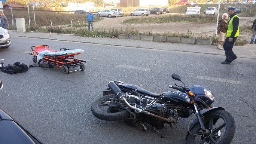 Wypadek motocyklisty w Rybniku