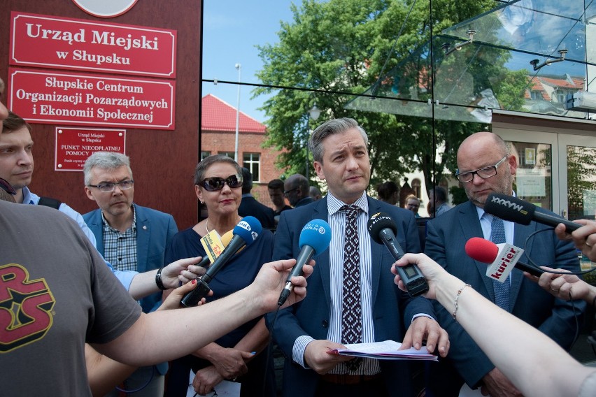 Konferencja prasowa prezydenta Słupska.