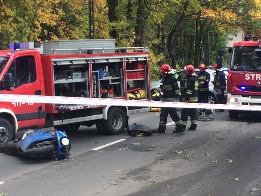 Wypadek motocyklisty w Bytomiu. Motocyklista trafił do szpitala