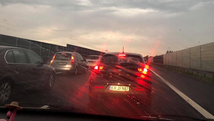 Na autostradzie A4 w kierunku Krakowa utworzył się duży...