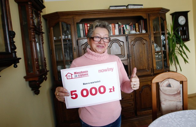 Wygraną pani Krystyna zawdzięcza zestawowi kuponów z pierwszych 10 numerów gazety, licząc od startu tej edycji loterii „Mieszkanie za czytanie”.