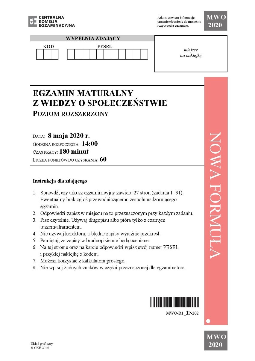 Matura 2020: odpowiedzi z WOS-u na rozszerzeniu. Sprawdź, jak Ci poszło!