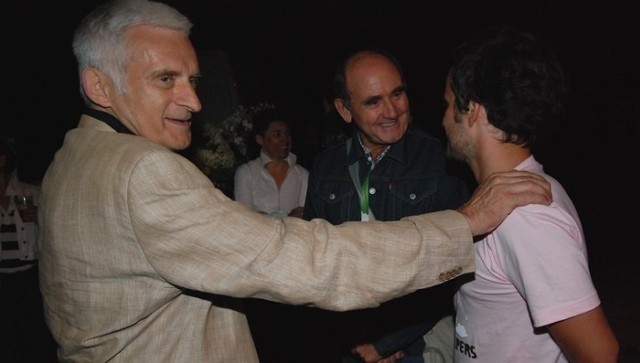 Jerzy Buzek i Artur Rojek podczas zeszłorocznej edycji OFF Festival
