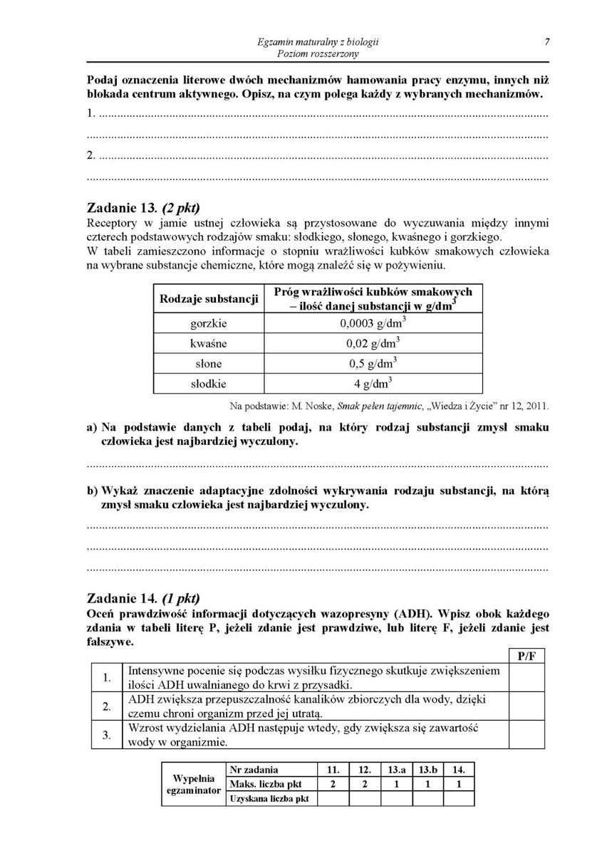 Matura 2014 BIOLOGIA ARKUSZE