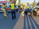 Wypadek w Cisku. Czołowe zderzenie volkswagena golfa z motocyklistą