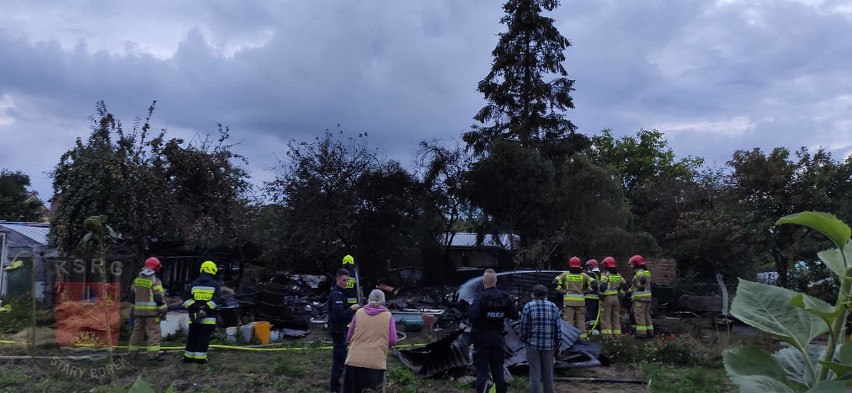 Pożar altanek w Rościęcinie koło Kołobrzegu