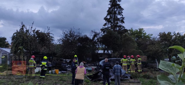 Pożar altanek w Rościęcinie koło Kołobrzegu