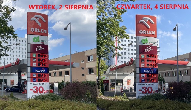 Ceny paliw na stacji Orlenu we wtorek i czwartek