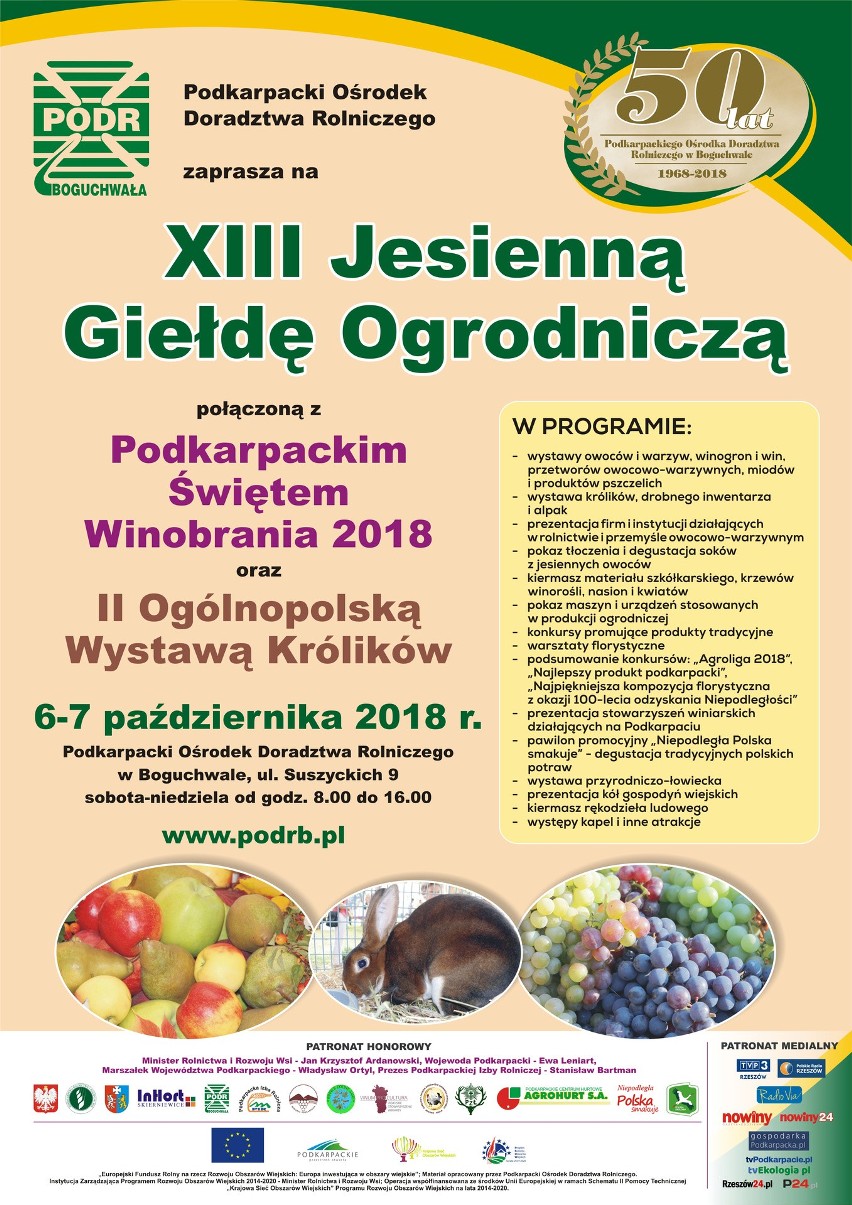 W sobotę i niedzielę w Boguchwale odbędzie się Jesienna Giełda Ogrodnicza. W programie również Ogólnopolska Wystawa Królików