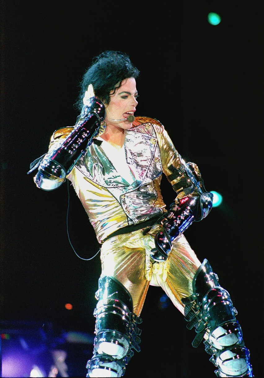Michael Jackson na koncercie na warszawskim Bemowie w 1996...