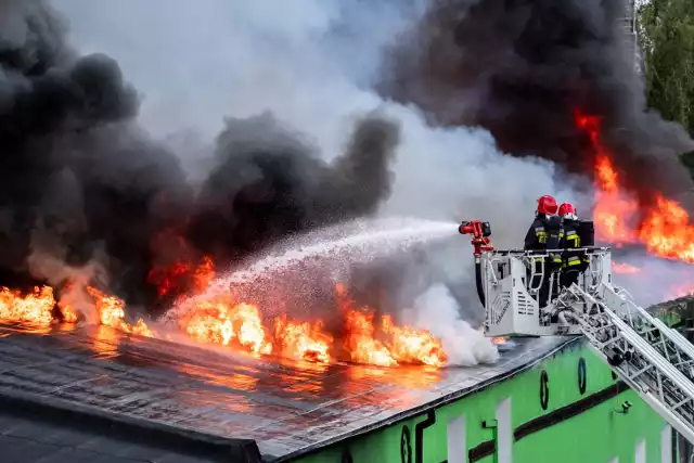 Pożar w hali produkcyjnej firmy wytwarzającej opakowania przy ul. Karpiej w Poznaniu wybuchł w niedzielę rano. Na miejscu akcję prowadziło ponad stu strażaków.