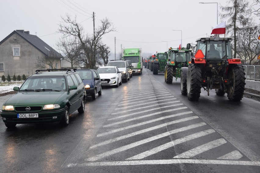 Protestujący rolnicy z Olesna i okolic.