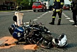 Wypadek w Libiążu: motocykl wbił się w osobówkę [ZDJĘCIA]
