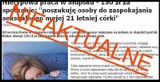 Dam pracę: 150 zł za zaspokajanie seksualne córki (wyjaśnienie autora ogłoszenia)