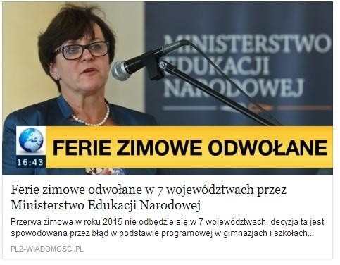 Odwołane ferie zimowe w 7 województwach? Uważaj na oszustów na facebooku!