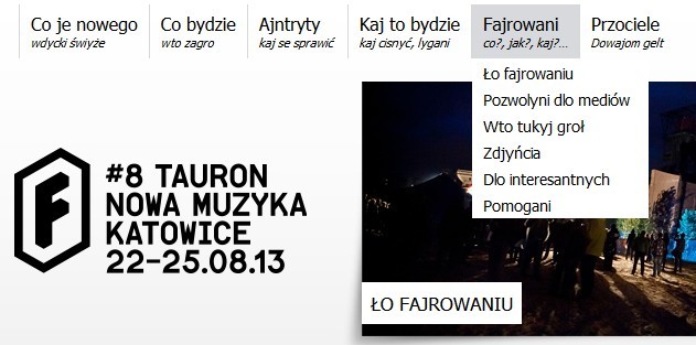 Strona festiwalu Tauron Nowa Muzyka także po śląsku