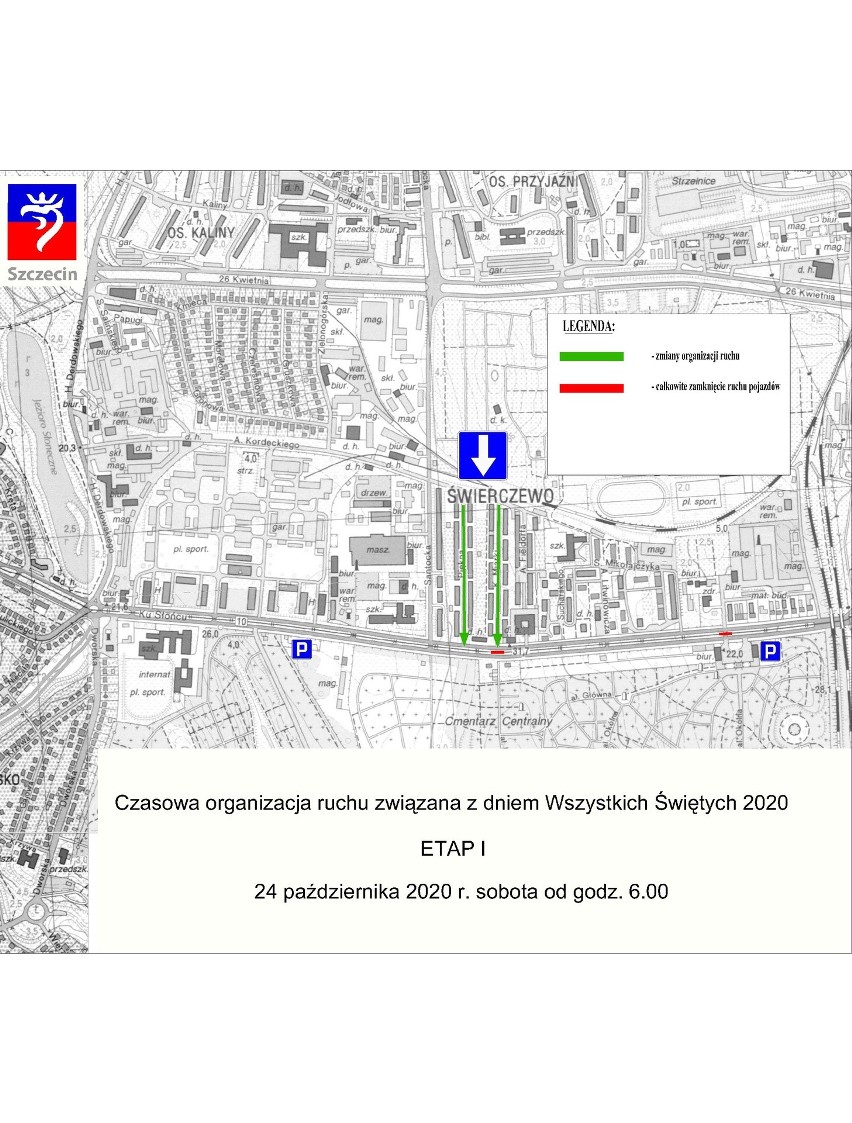 Wszystkich Świętych w Szczecinie. Będą zmiany w organizacji ruchu. Sprawdź szczegóły [MAPY]