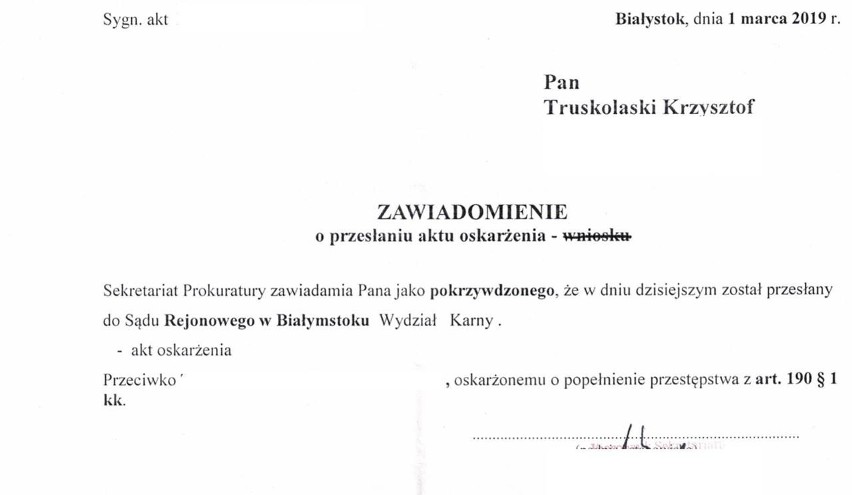 Poseł Krzysztof Truskolaski walczy z hejterami. Akt oskarżenia trafił właśnie do sądu