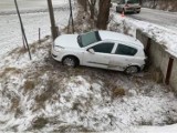 Powiat krakowski. Wypadki, zderzenia, płonący pojazd na podkrakowskich zaśnieżonych drogach