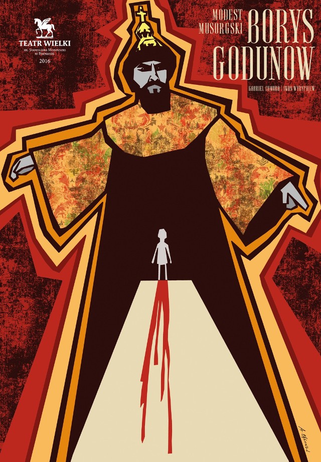 Ten plakat reklamuje premierę „Borysa Godunowa”