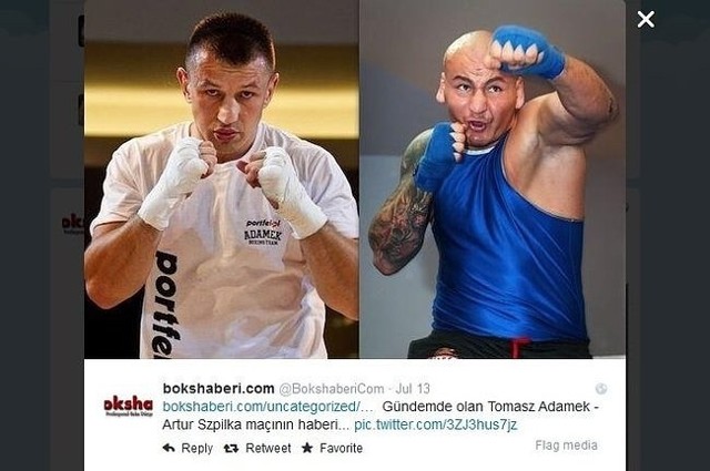 Tomasz Adamek/Artur Szpilka (fot. screen z Twitter.com)