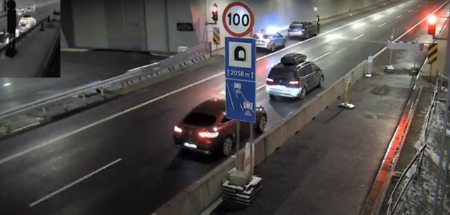 Policja zatrzymała pijanego kierowcę, którzy jechał tunelem pod prąd