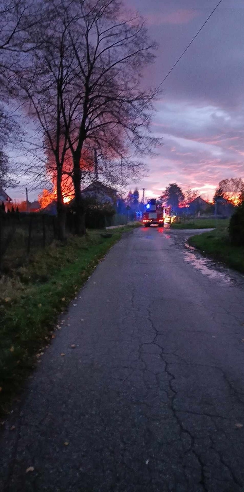 Pożar stodoły we wsi Brodła