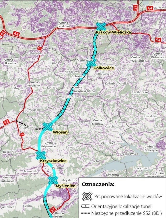 Kontrowersyjna budowa trasy S7 Kraków - Myślenice. Są chętni do zaprojektowania drogi