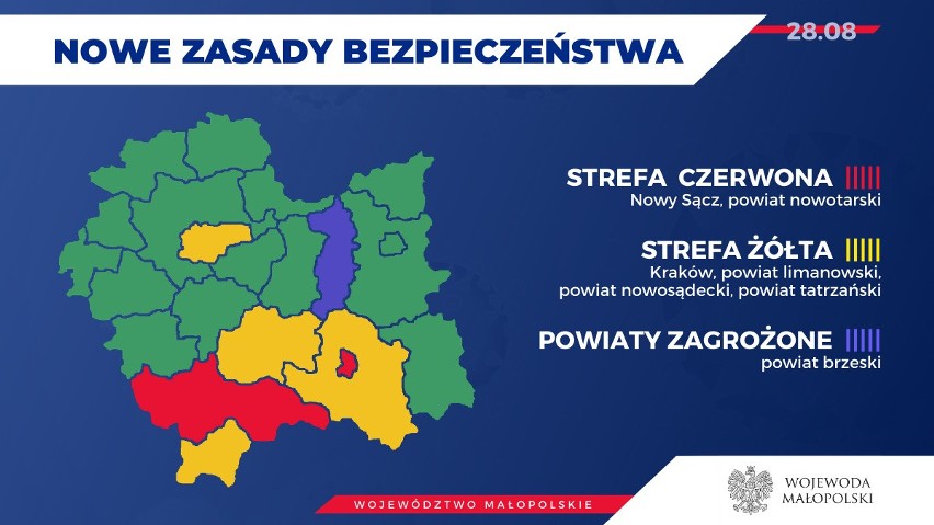 Powiat krakowski. W sześciu gminach są nowi chorzy na COVID-19. Ozdrowieńców jest mniej