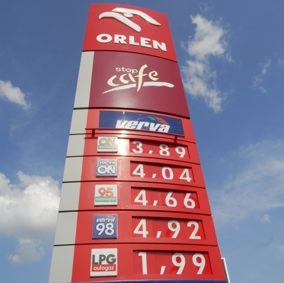 Ceny paliw na Orlenie przy Częstochowskiej w Opolu.