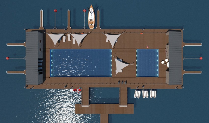 W Polańczyku powstaje ekomarina z pływającymi po Solinie basenami [ZDJĘCIA]