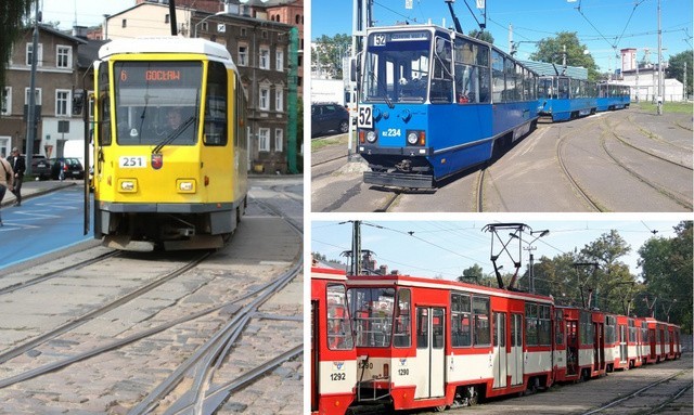 W niektórych miastach można spotkać tramwaje złożone z...