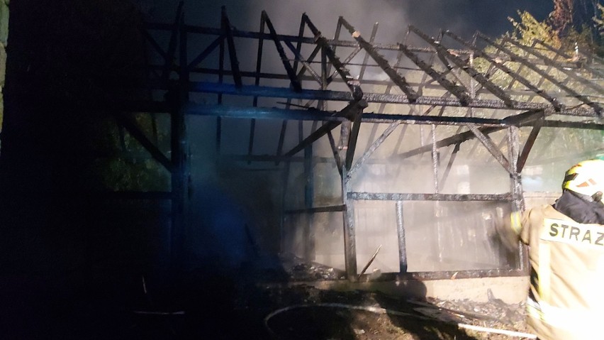 Ogień zniszczył budynek gospodarczy w Trąbkach w gminie...