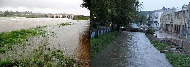 Z lewej Kamienna w Starachowicach, z prawej Silnica w Kielcach.