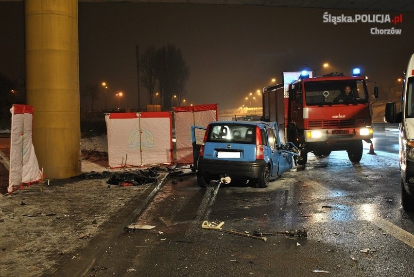 Wypadek przy stadionie Ruchu Chorzów na jezdni w stronę...