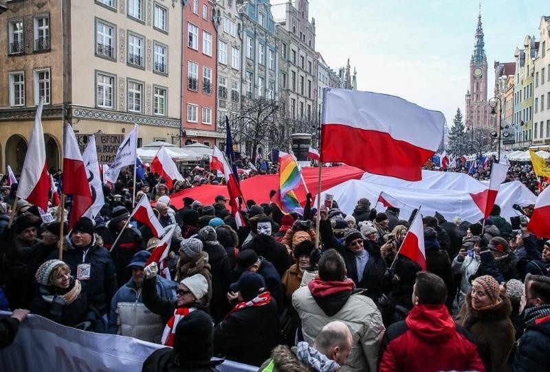 Marsz zorganizowany przez KOD w Gdańsku w styczniu 2016 r.