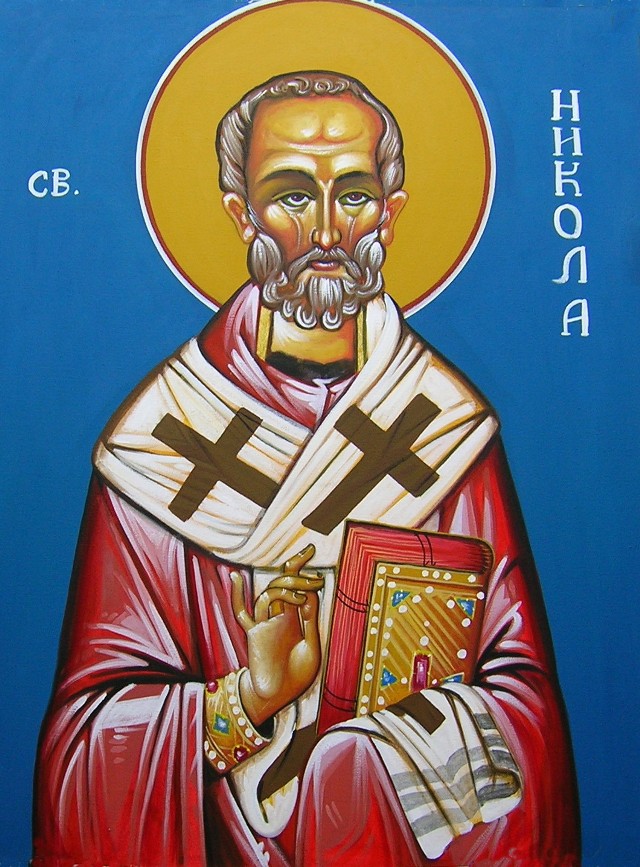 Święty Mikołaj, biskup Miry, żył na przełomie III i IV wieku naszej ery. Słynął z dobroczynności. Jego relikwie leżą we włoskim Bari