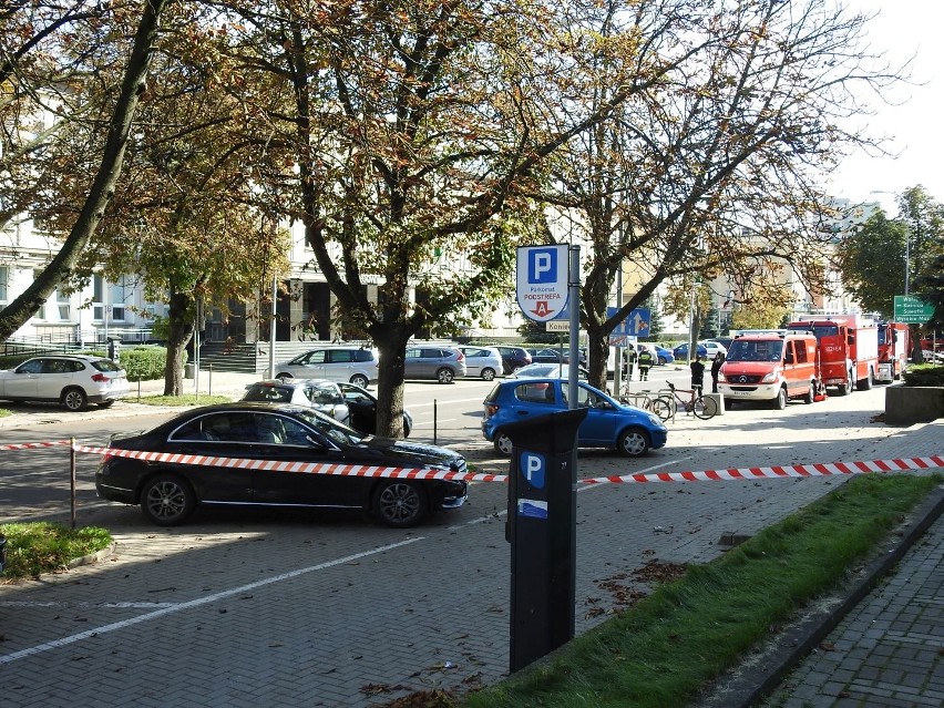 Akcja strażaków przed Sądem Okręgowym w Białymstoku...