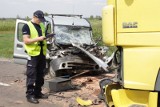 Śmiertelny wypadek w gminie Rudnik nad Sanem. Auto osobowe zderzyło się z ciężarówką 