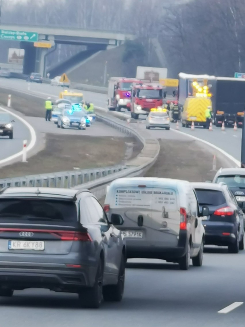 Wypadek na autostradzie A4 w Mysłowicach....