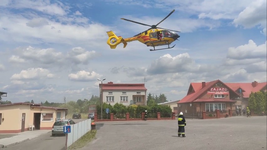 Wypadek motocyklisty w Szczekocinach. Lądował LPR....