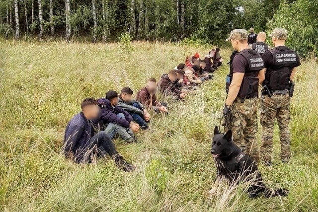 W weekend 7-8 sierpnia 2021 r. funkcjonariusze Podlaskiego Oddziału Straży Granicznej zatrzymali 349 osób.