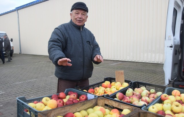 - Smaczne i tanie jabłuszka, zapraszam – zachęcał jeden z kupców na targu w Przysusze.
