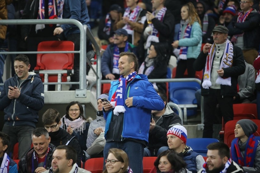 Kibice Górnika Zabrze na meczu z Lechem Poznań