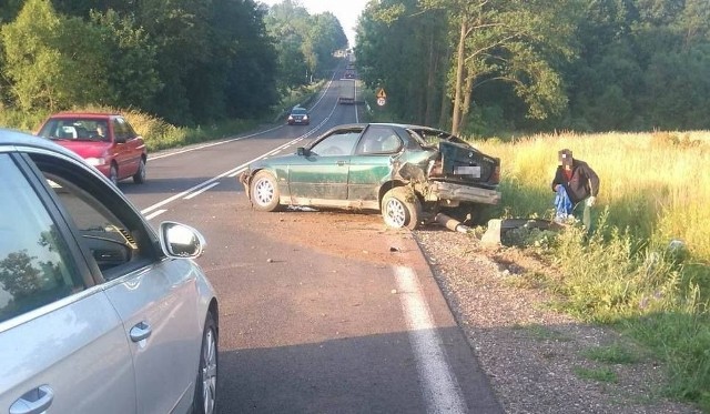 Kierowca bmw miał wypadek w Popiołówce na krajowej ósemce