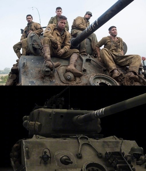 "Furia"w filmie i w "World of Tanks"