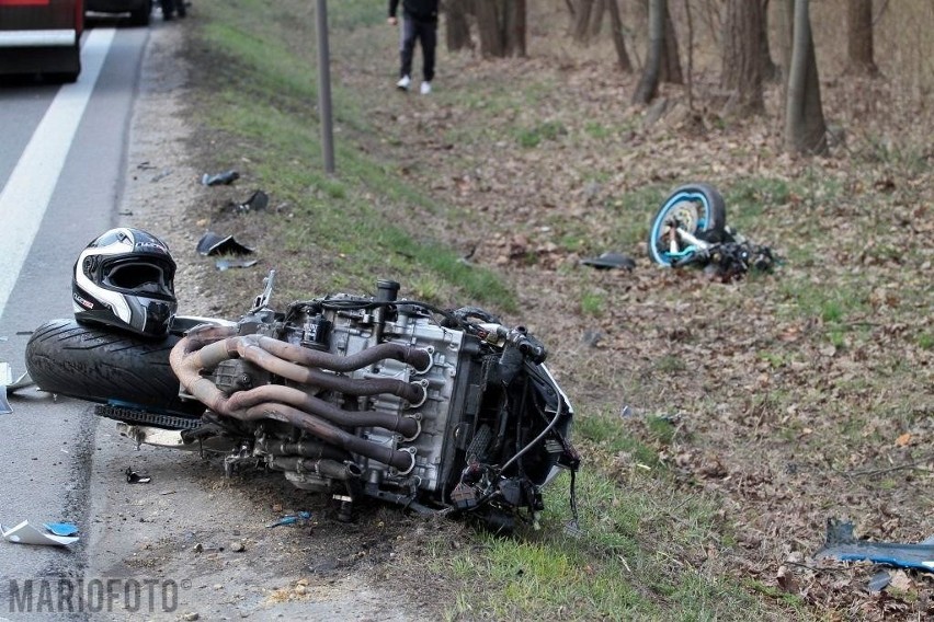 33-letni motocyklista trafił do szpitala.