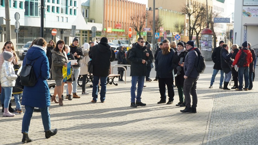 Bielsk Podlaski. Protest przeciwko działaniom Putina na Ukrainie [ZDJĘCIA]